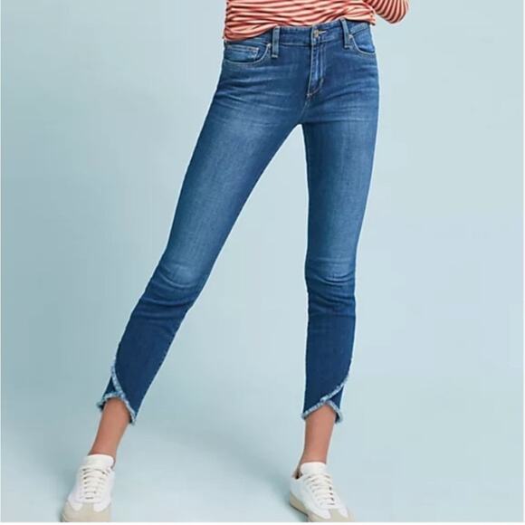 Joe’s The Icon Skinny Ankle Mid Rise Blue Denim jeans with tulip hem size 25 - Picture 1 of 6